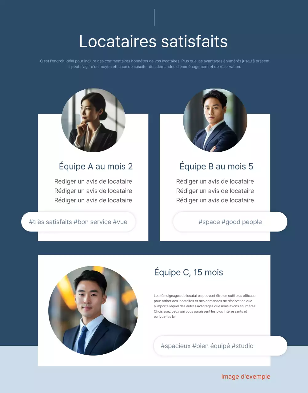 Promouvoir un espace de coworking bleu et blanc