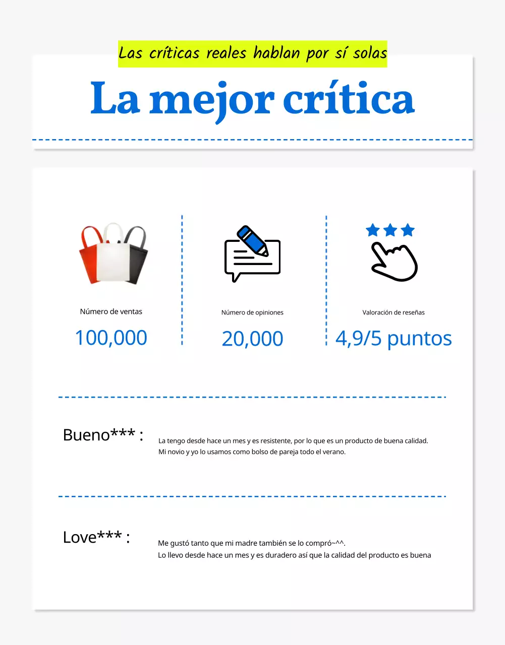 Sencilla bolsa ecológica de moda veraniega en azul explicado