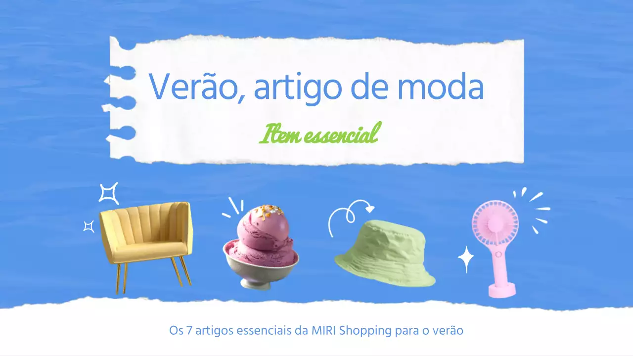 Um estilo simples de verão em azul e chartreuse Título principal