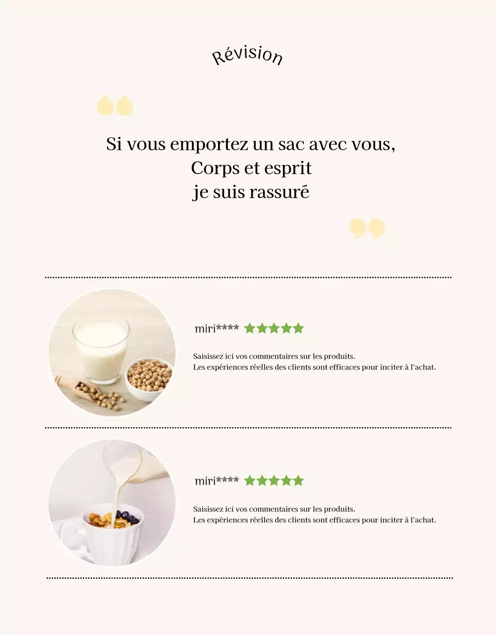 À propos du produit laitier de soja beige et minimaliste