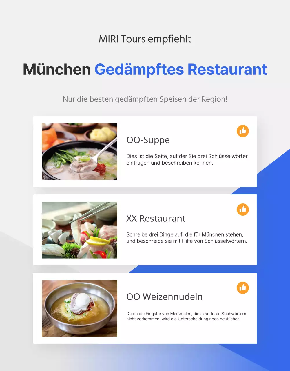 Einfache Reisebüro-Autovermietungsanzeige in Blau und Orange