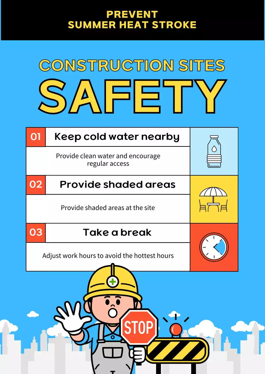 Blue Simple Safety Guideline Poster