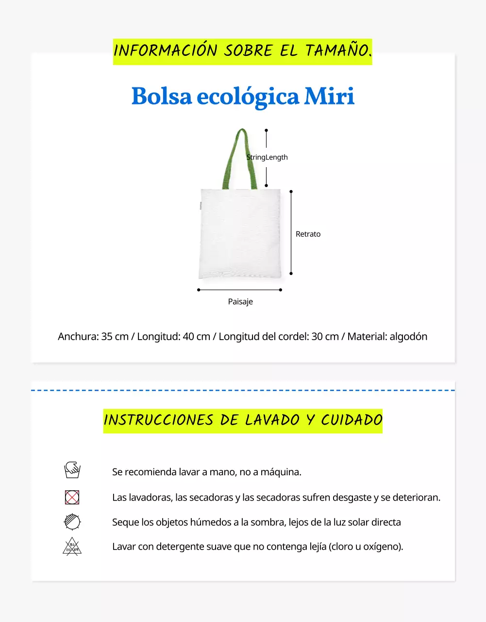 Sencilla bolsa ecológica de moda veraniega en azul explicado