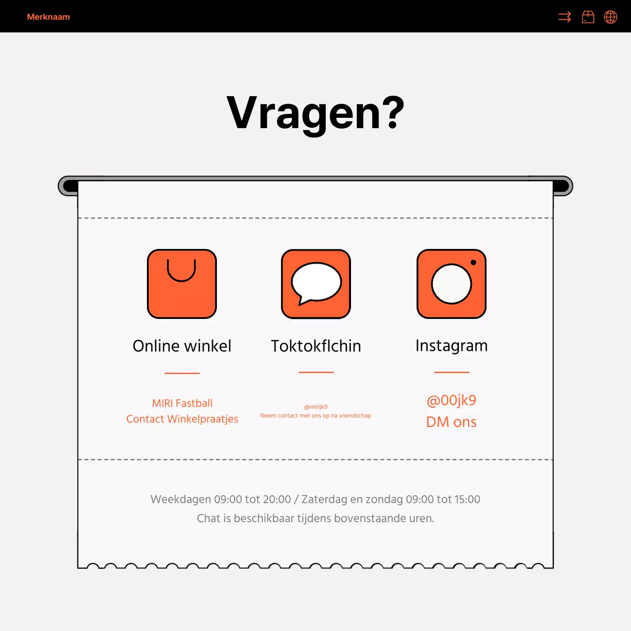 Eenvoudige oranje en zwarte overzeese directe verkoop social media promotie