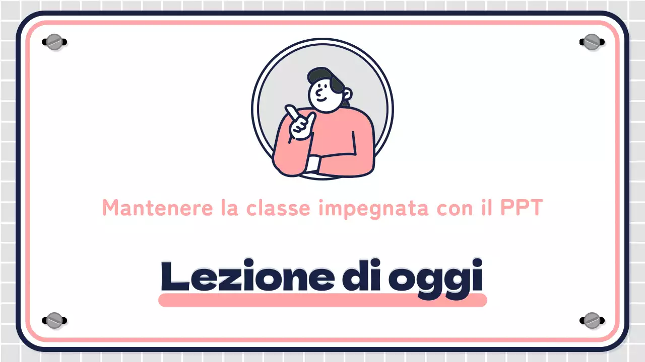 Lezioni per la scuola media con personaggi rosa e menta