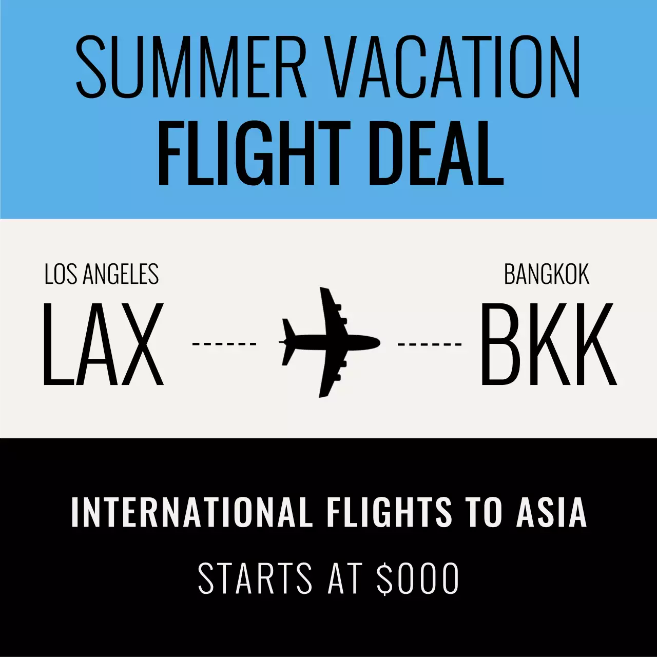 Blue Modern Flight Promotion Social Media Post