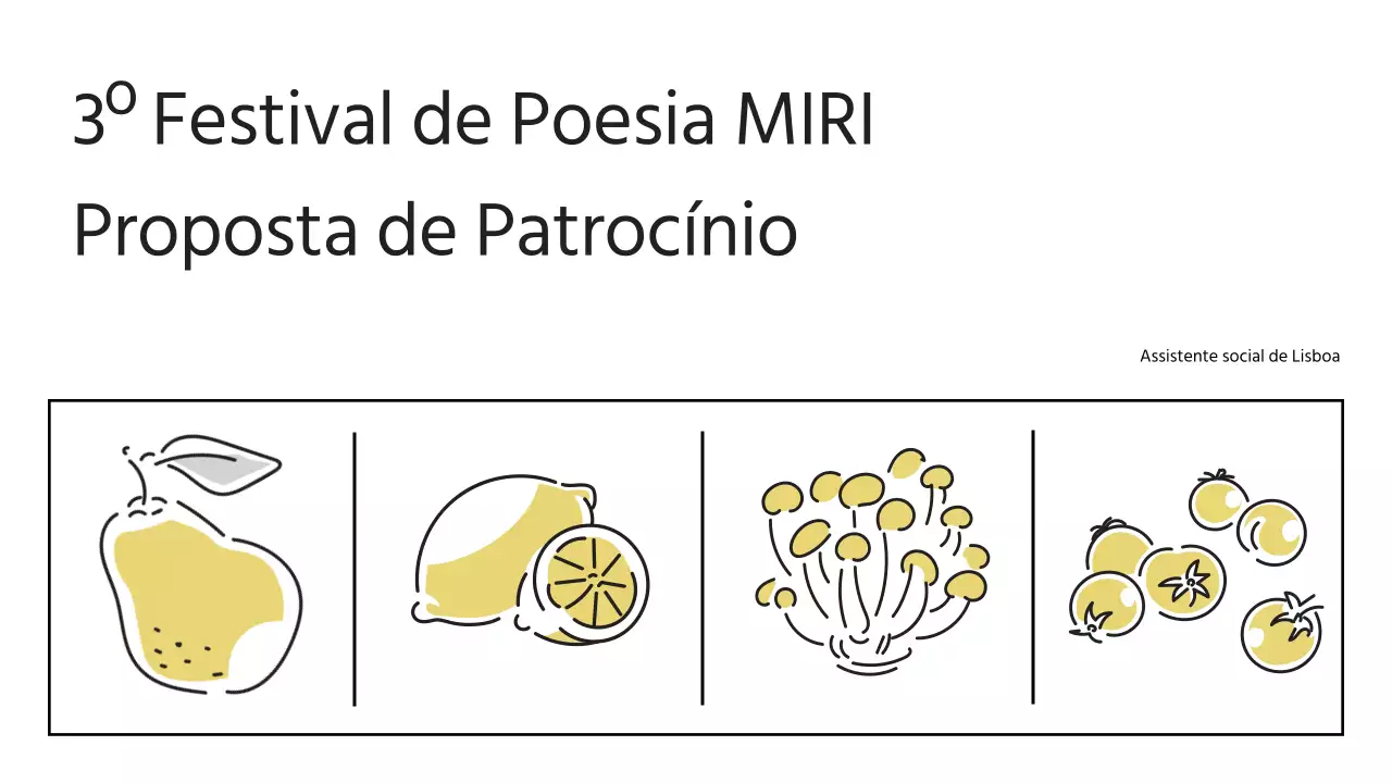 Proposta de patrocínio de um festival local em amarelo