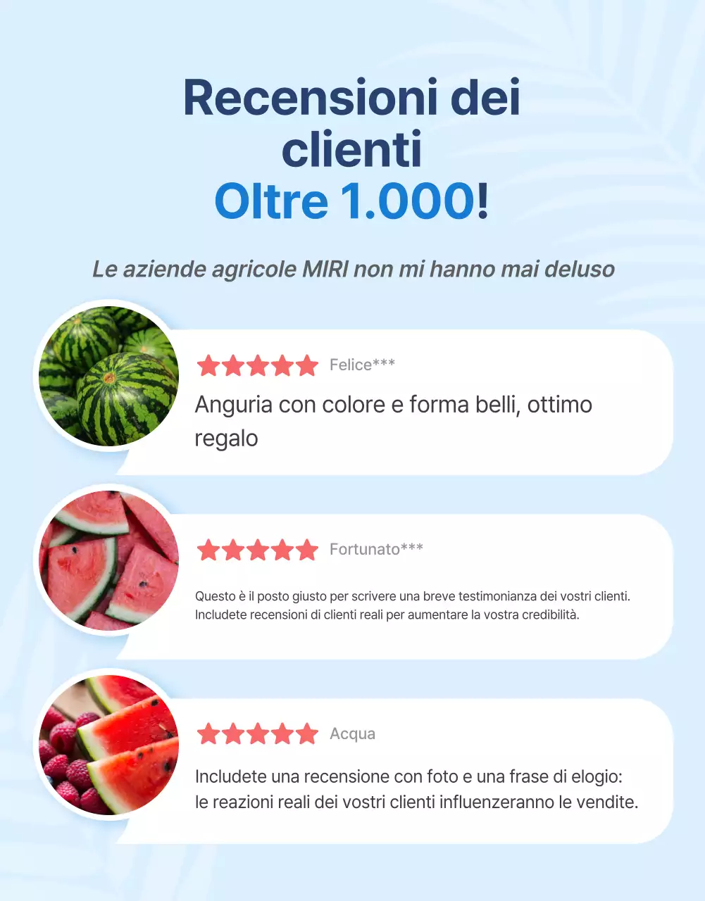 Promuovere la frutta naturale estiva di stagione in blu e bianco