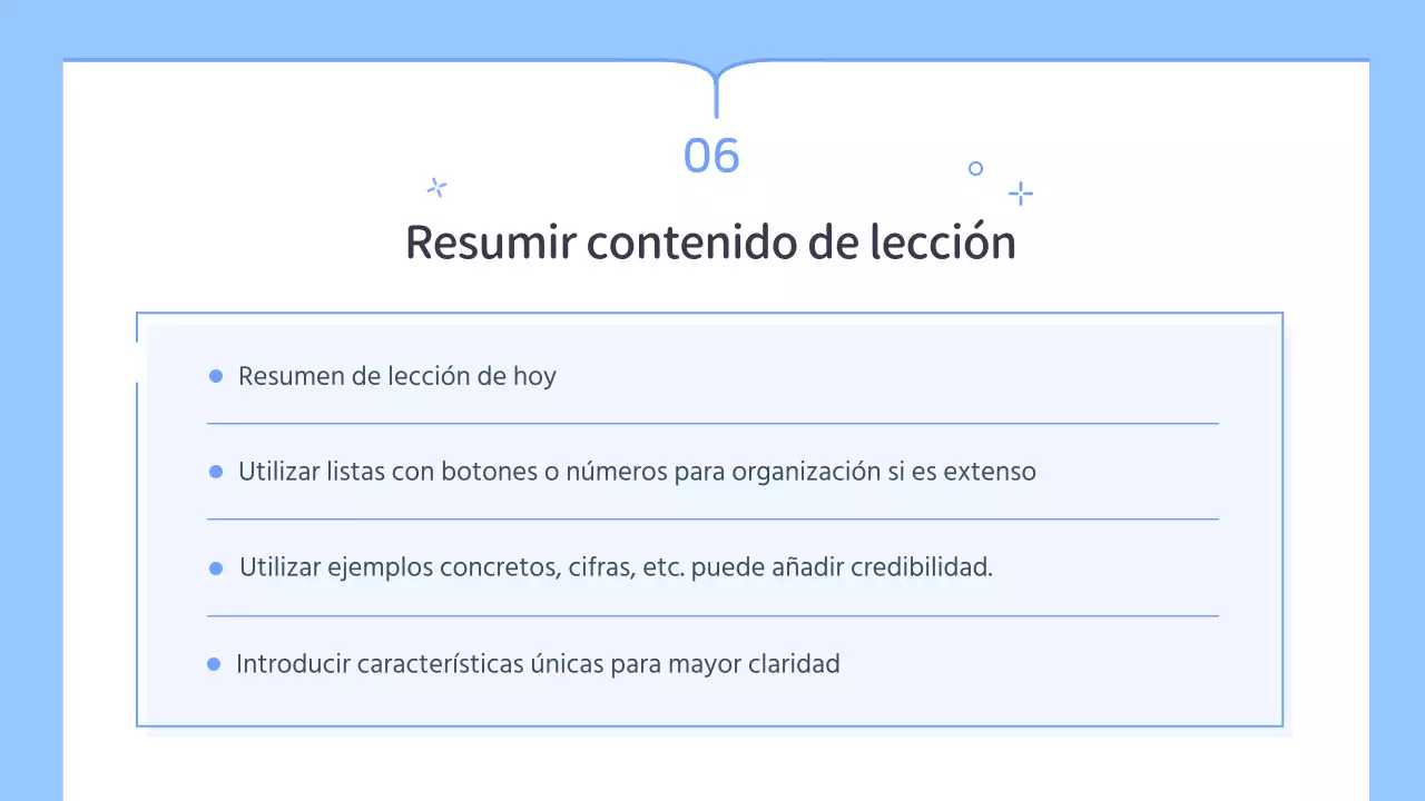 Plan de clases sencillo para profesores en azul y blanco