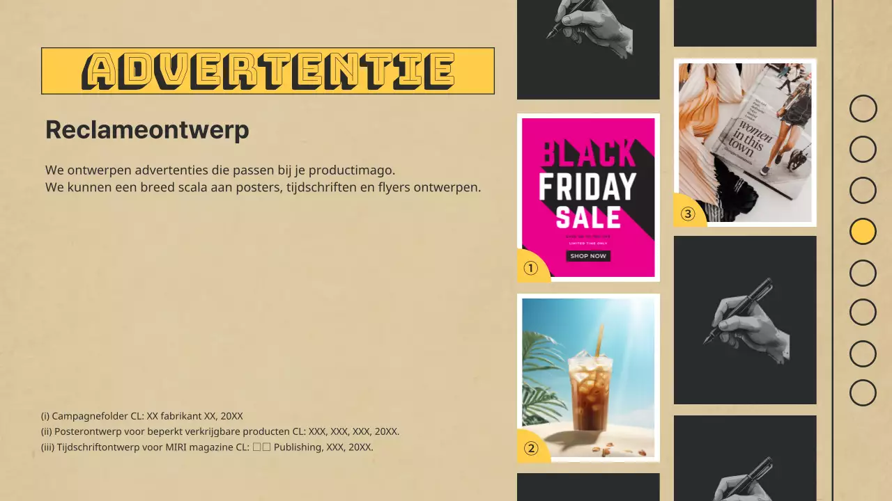 Groen en geel portfolio voor moderne ontwerpers