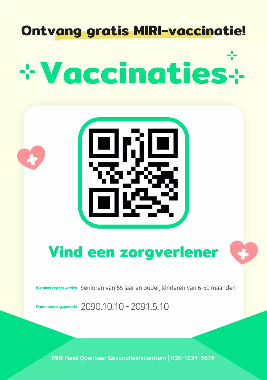 Gele en groene mededelingen over gezondheidsvaccinatie