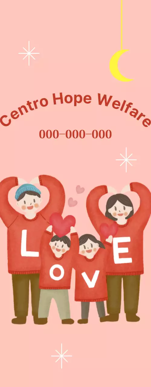 Centro de bienestar cálido y luminoso con ilustraciones familiares