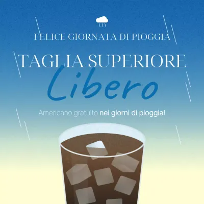 Pubblicità vintage per eventi della stagione delle piogge in avorio e blu