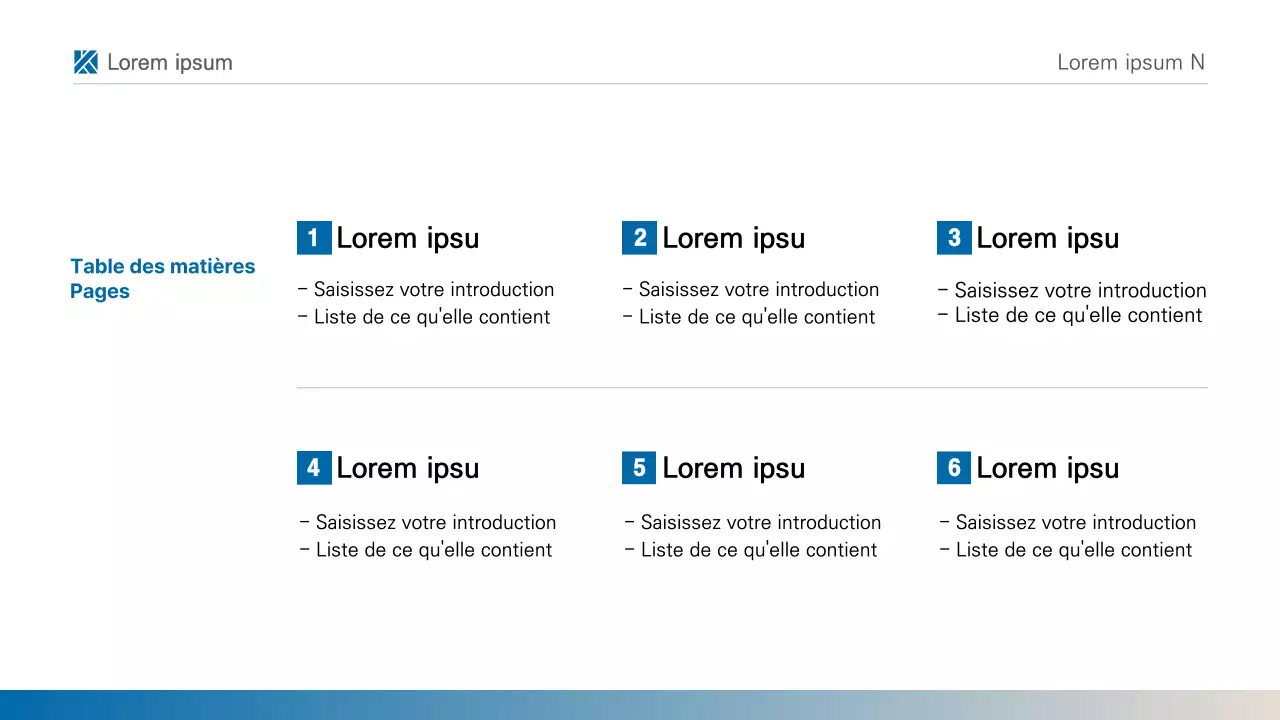 Une présentation simple de rapport imprimable en bleu et blanc