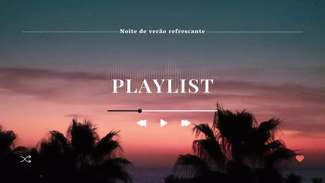 Lista de reprodução tropical para a noite de verão em laranja Título principal