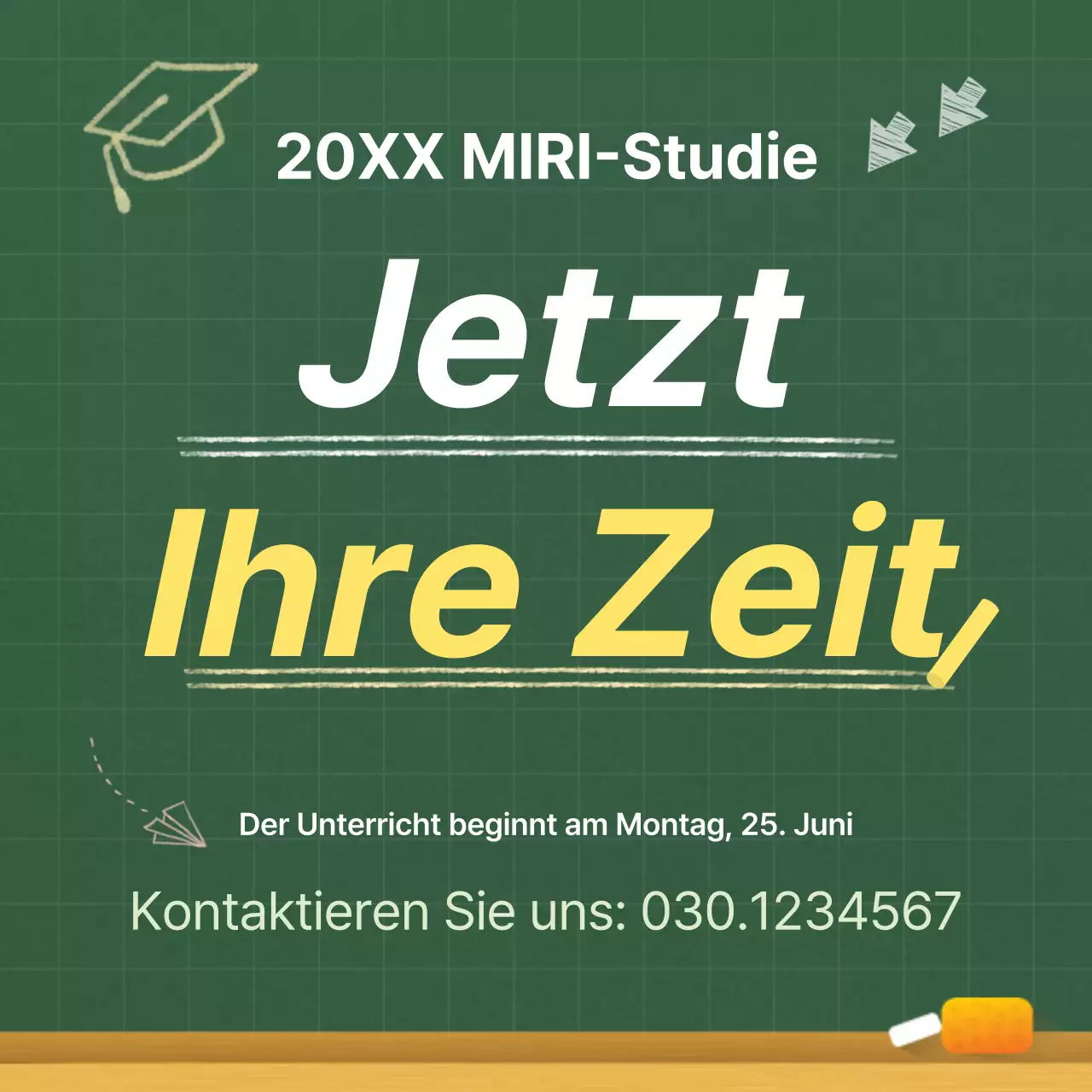 Ein einfacher gelber und grüner Leitfaden für die Rekrutierung von Nachhilfeschulen