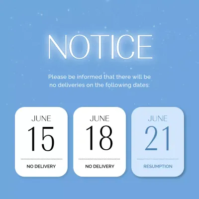 Blue Minimal Delivery Notice Social Media Post