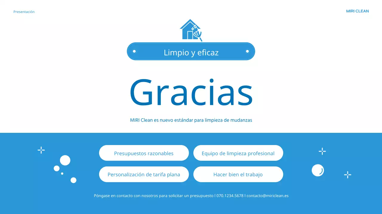 Presentación de la agencia de limpieza Blue's lovely