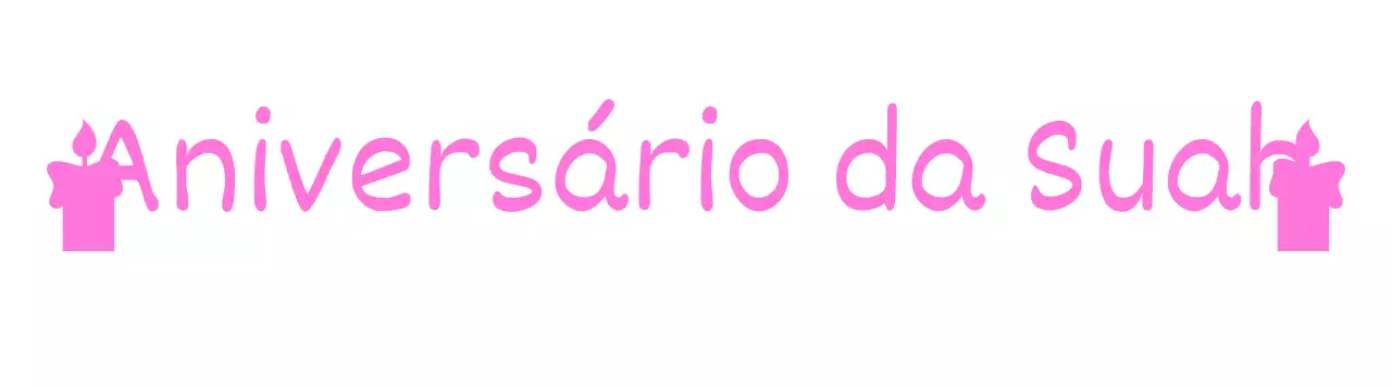 Desenho de aniversário com caligrafia e ícones de velas