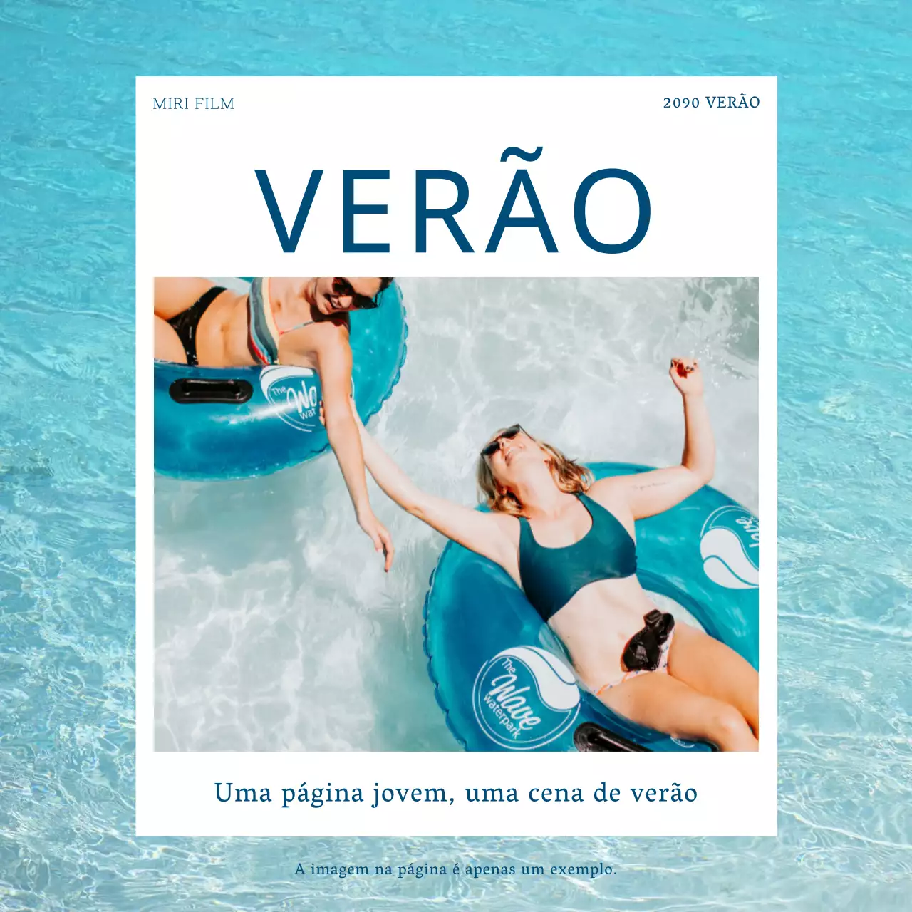 Um post de verão moderno em azul claro e branco