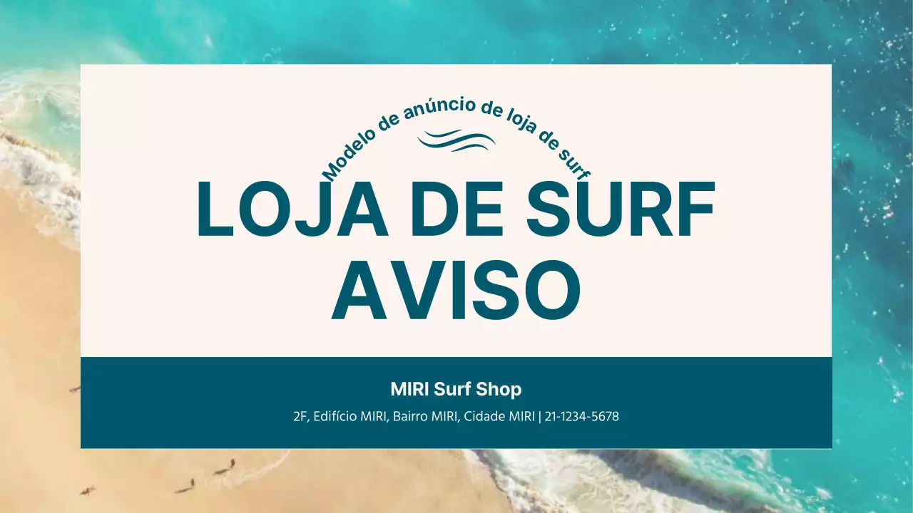 Sobre o layout moderno da loja de surf em azul