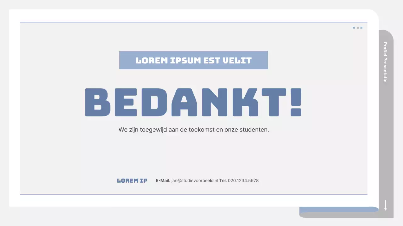 Een eenvoudige schoolprospectus in grijs en blauw