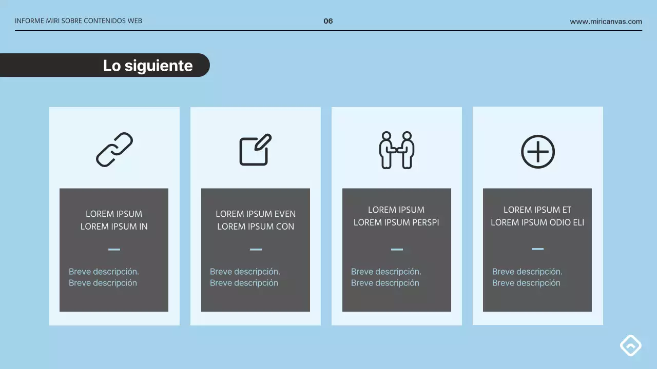 Un sencillo informe en gris y azul claro