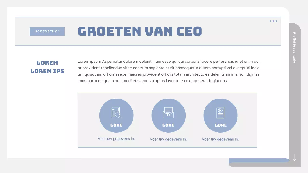 Een eenvoudige schoolprospectus in grijs en blauw