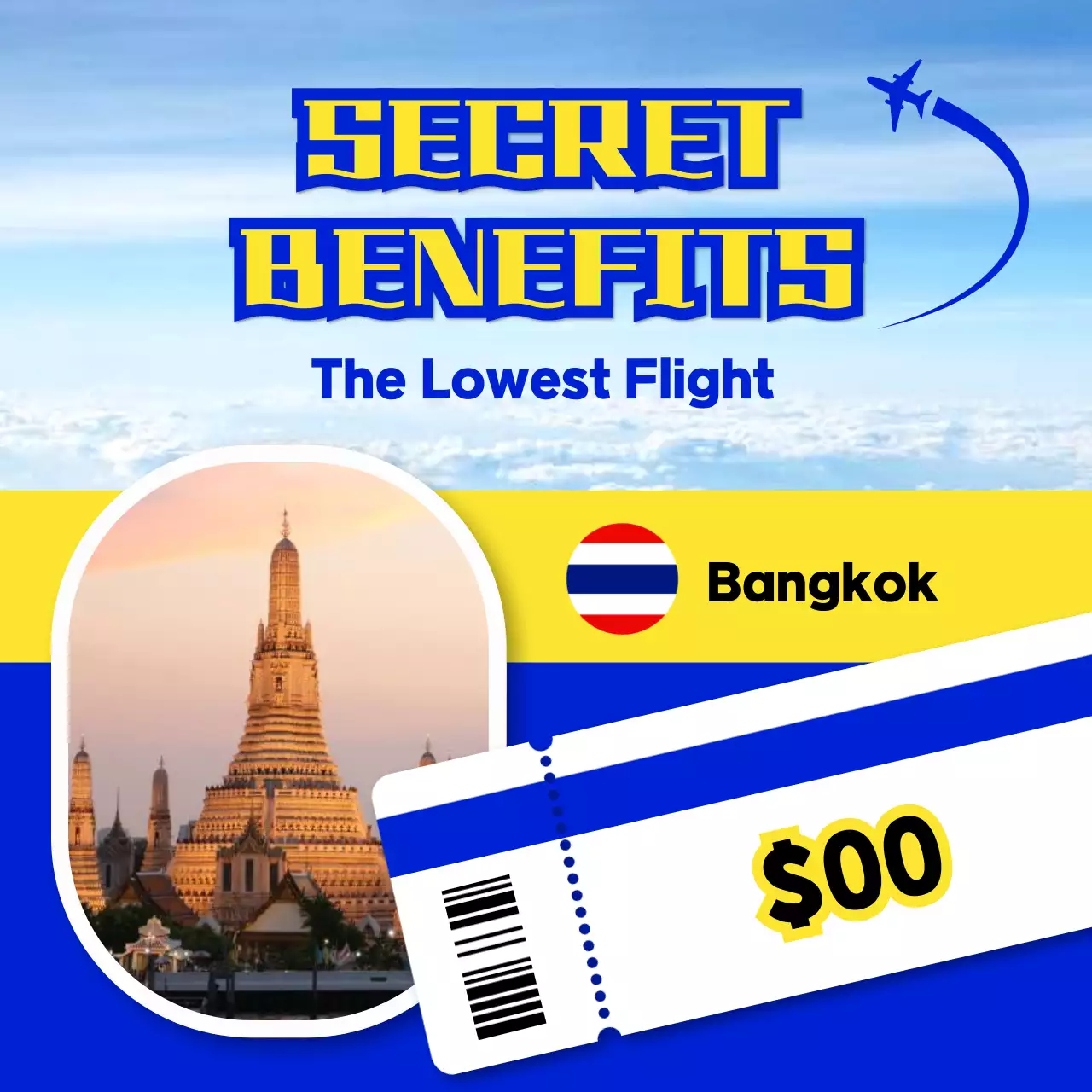 Blue Modern Travel Promotion Social Media Post