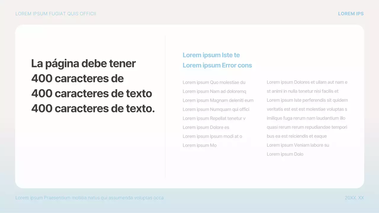 Propuesta de presentación sencilla en azul claro y blanco