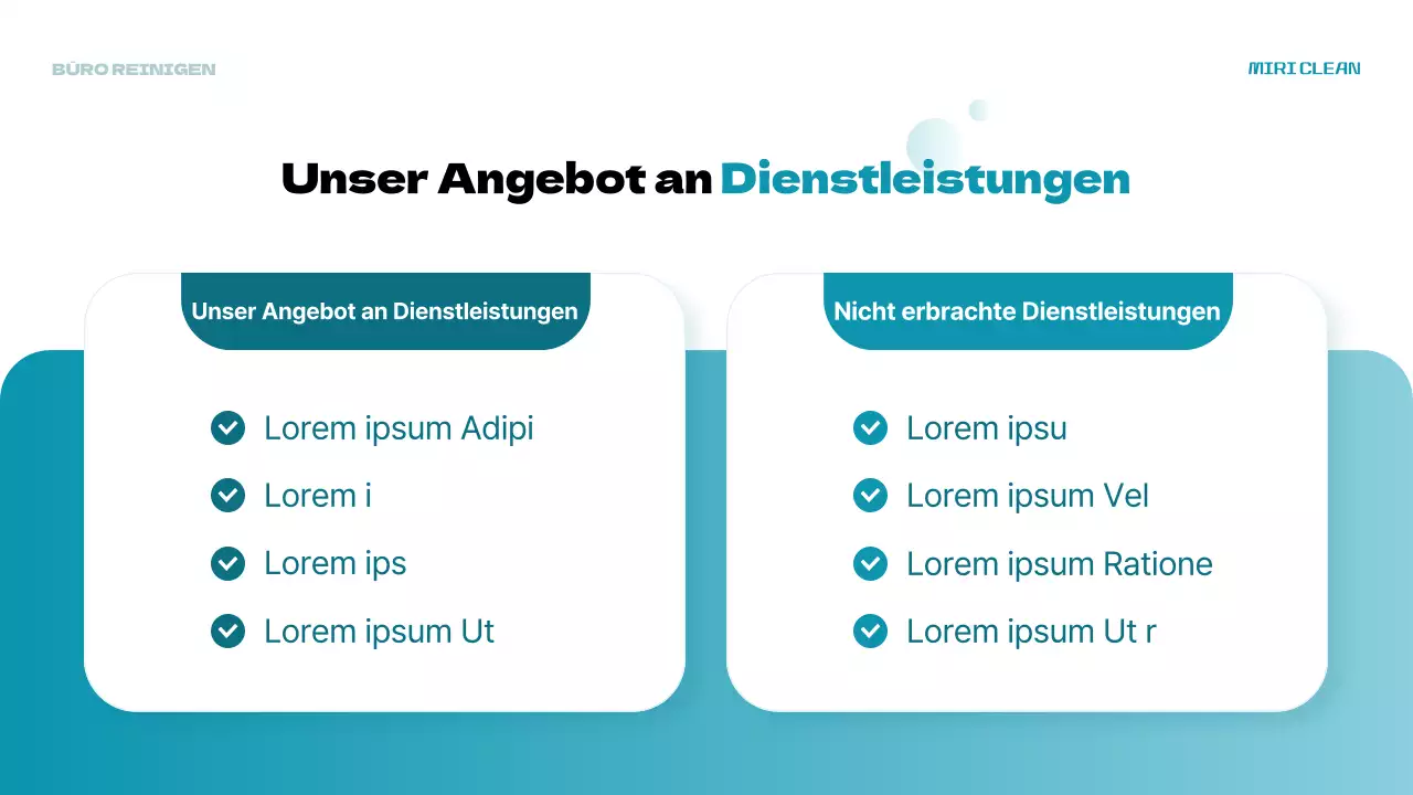 Ein hellblauer, moderner vertikaler Prospekt für die Büroreinigung