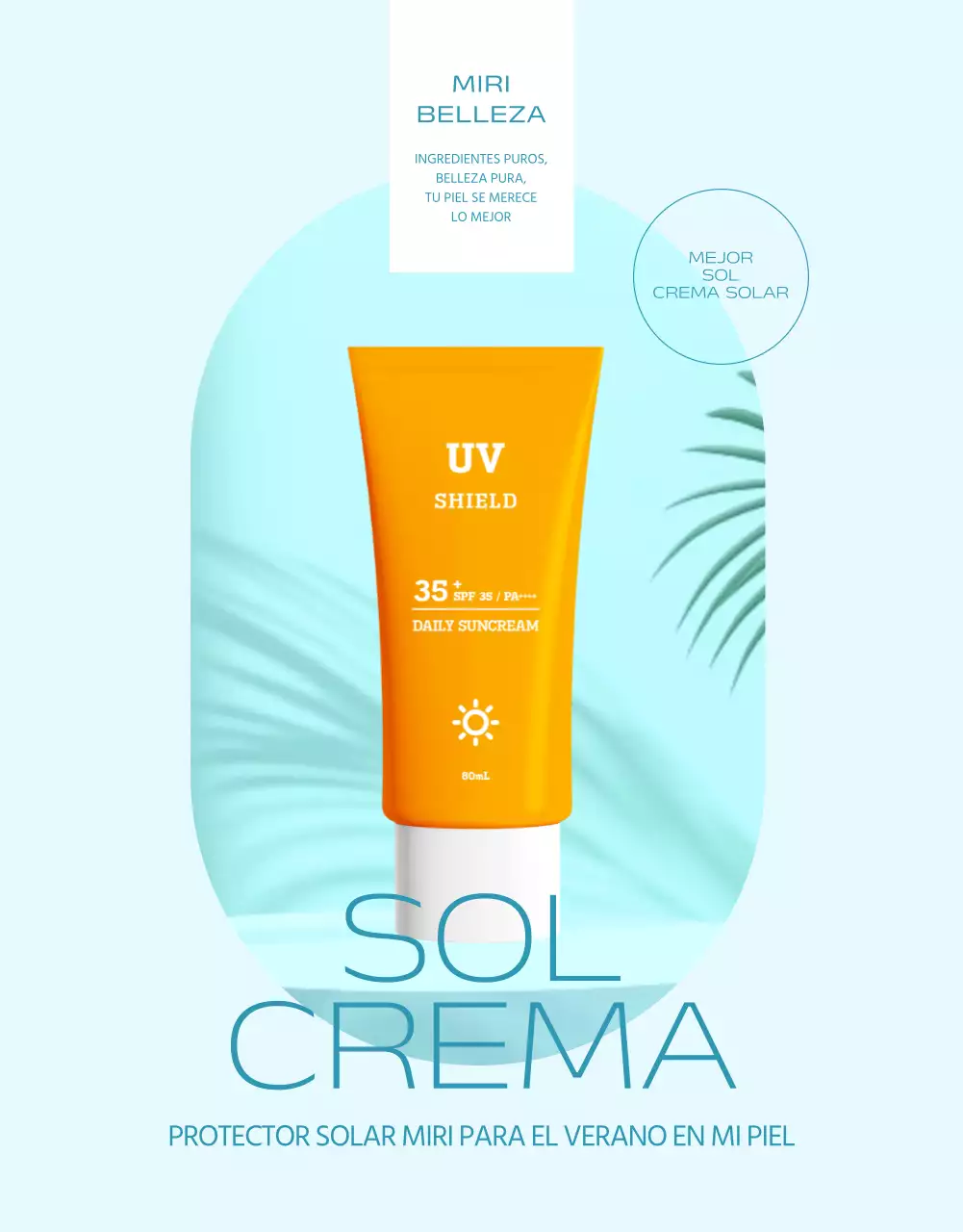 Un simple protector solar en azul claro y naranja explicado