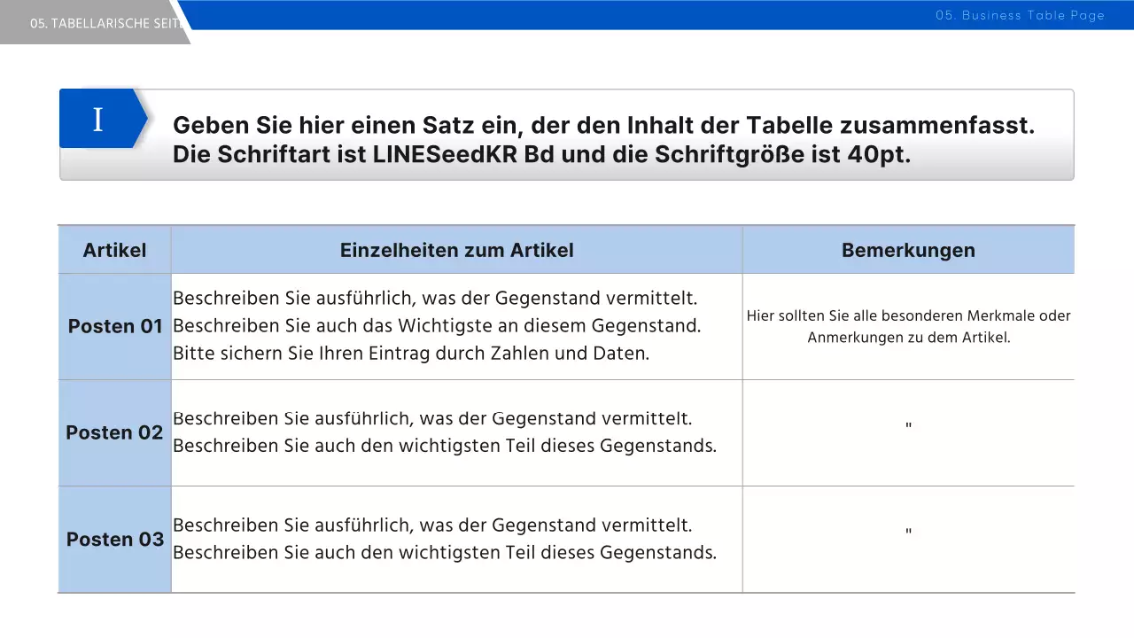 Ein einfacher Geschäftsstrategiebericht in Blau und Schwarz