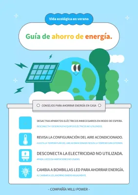 Una meticulosa campaña de ahorro energético en verde y azul claro