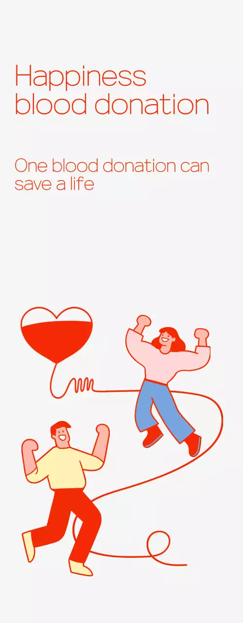 Konsep ilustrasi donor darah dalam warna merah dan abu-abu