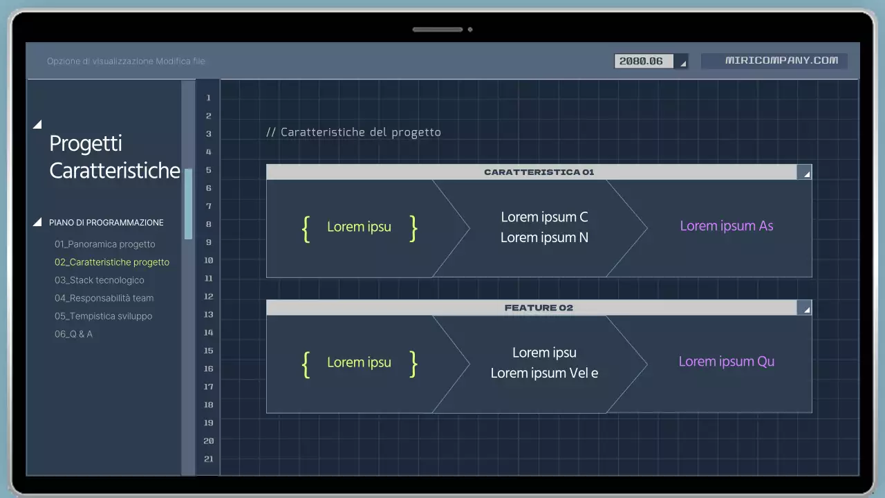 Prospetto del programma di codifica per sviluppatori in stile cyber in blu navy e giallo