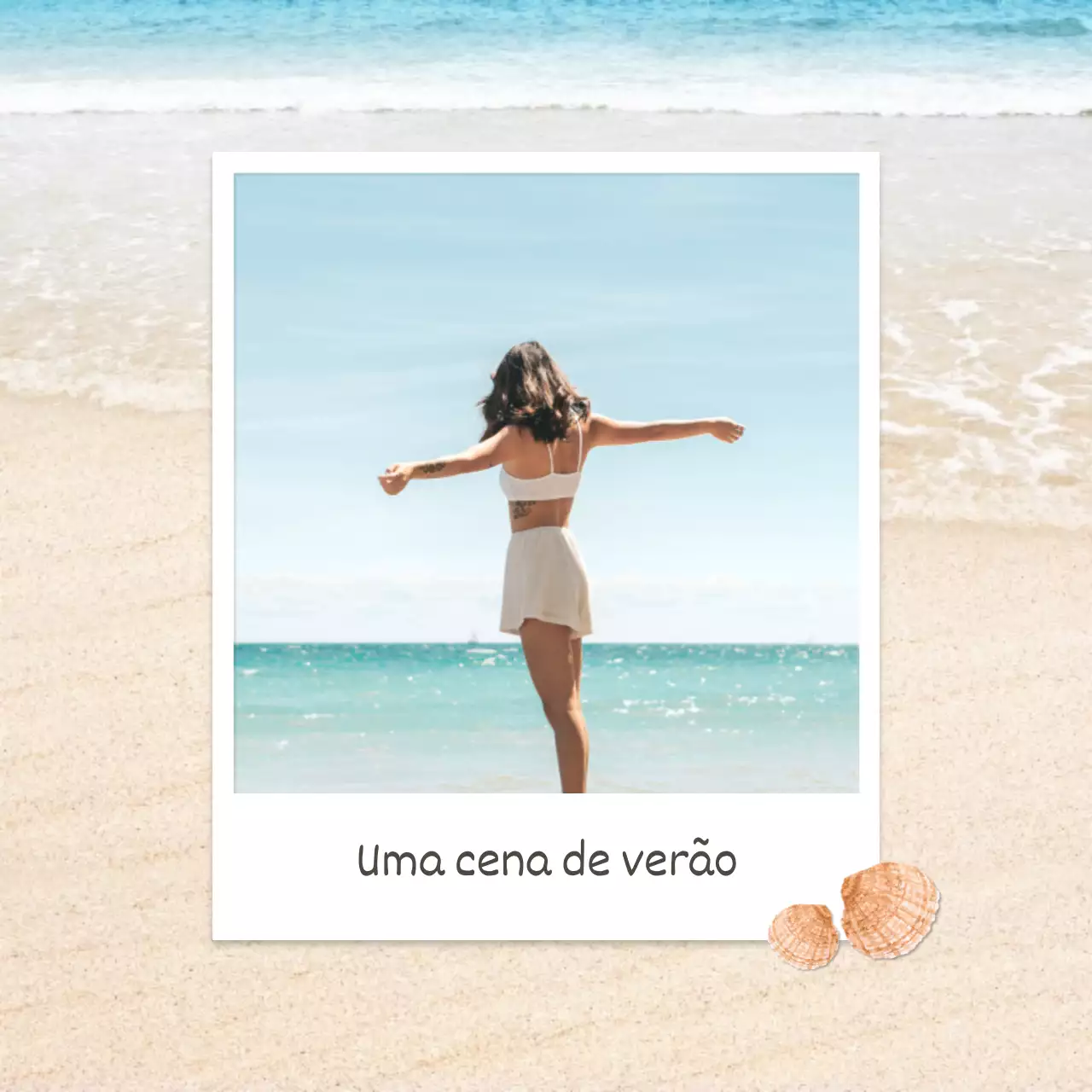 Um simples post de viagem marítima de verão em azul claro e branco