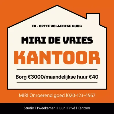 Advertenties voor onroerend goed te koop oranje en zwart gemarkeerd