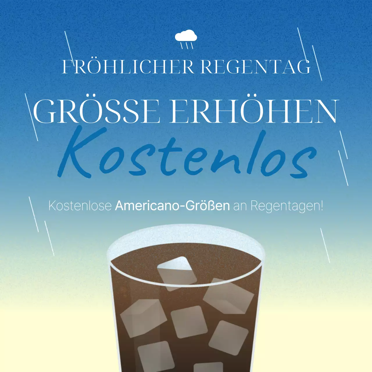 Vintage-Regenzeit-Anzeige in Elfenbein und Blau