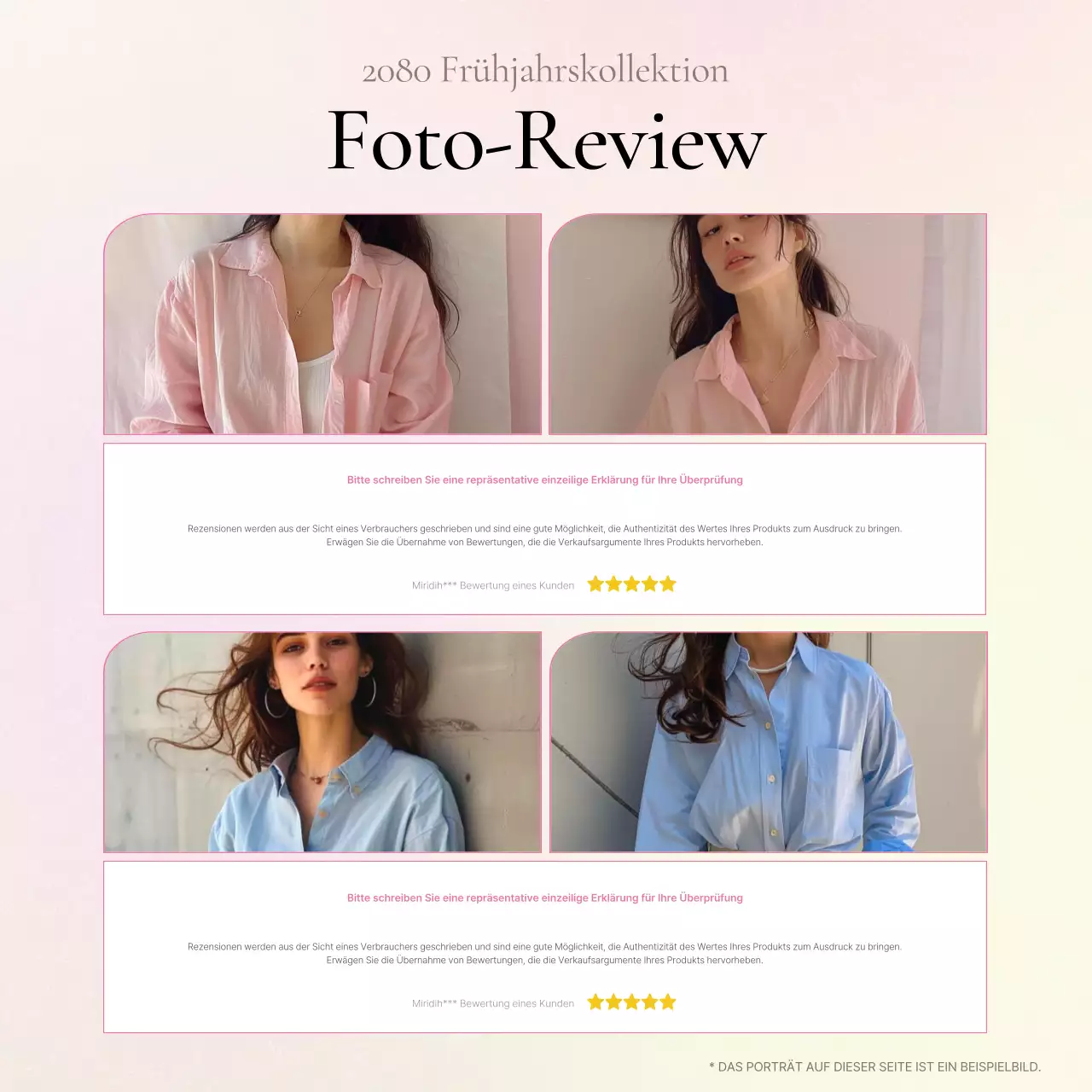 Förderung eines kitschigen Modeberichts in Rosa