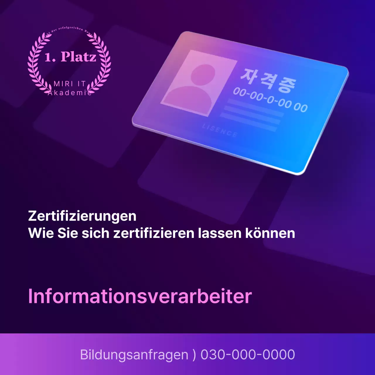 Eine einfache lila-schwarze Qualifikationsanzeige