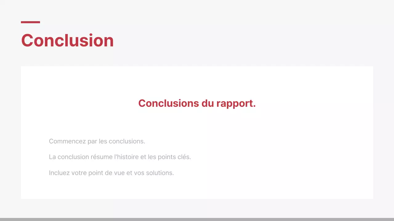 Rapport d'entreprise minimaliste en rouge et blanc