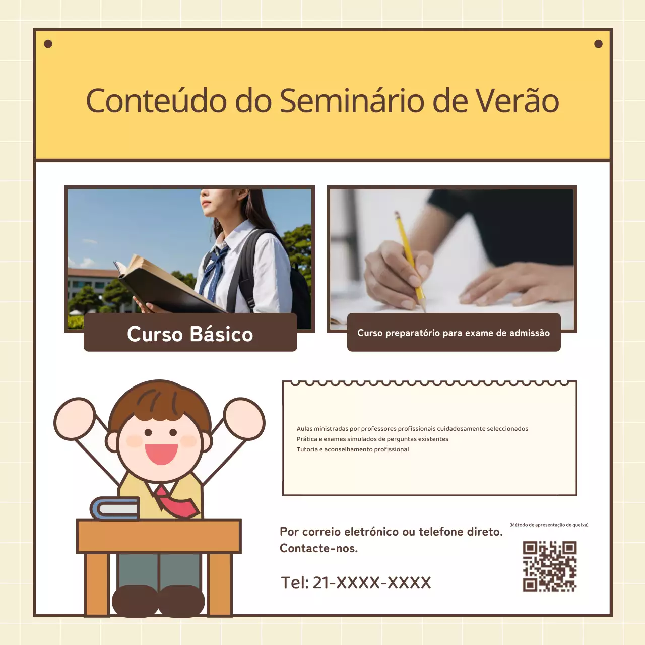 Um guia simples dos cursos de verão da escola amarela e castanha