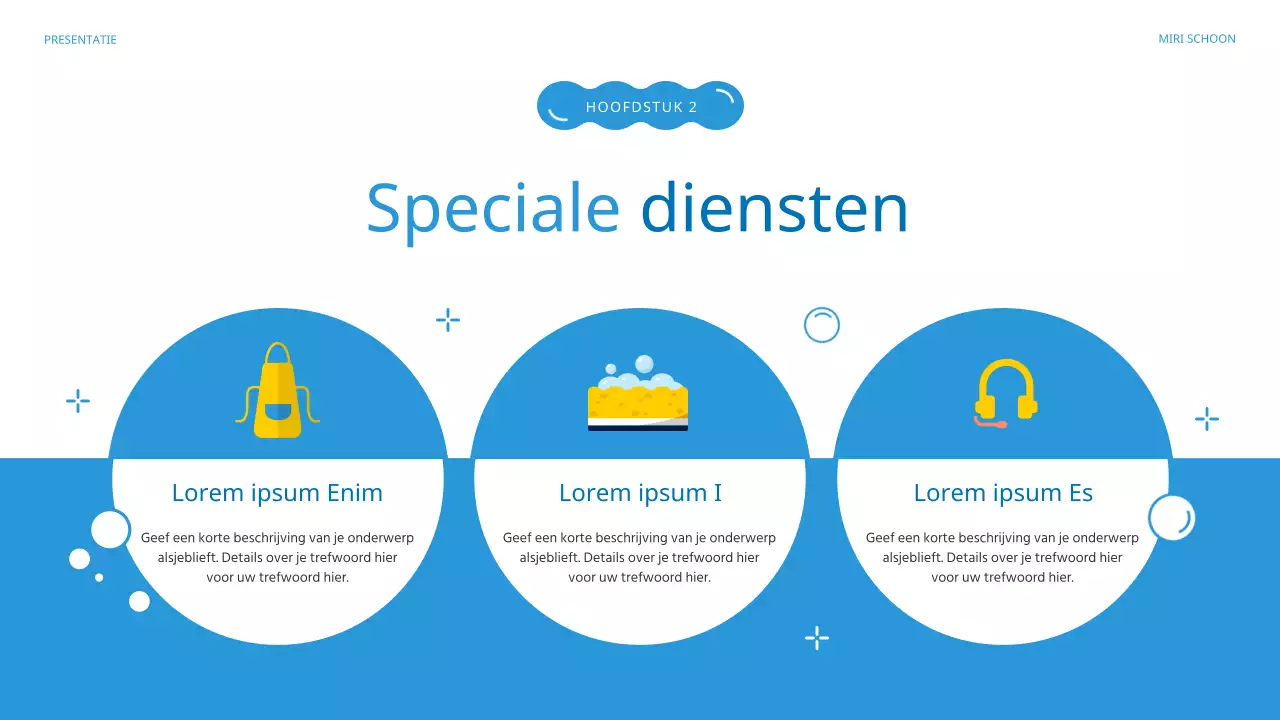 Introductie van Blue's mooie schoonmaakbedrijf