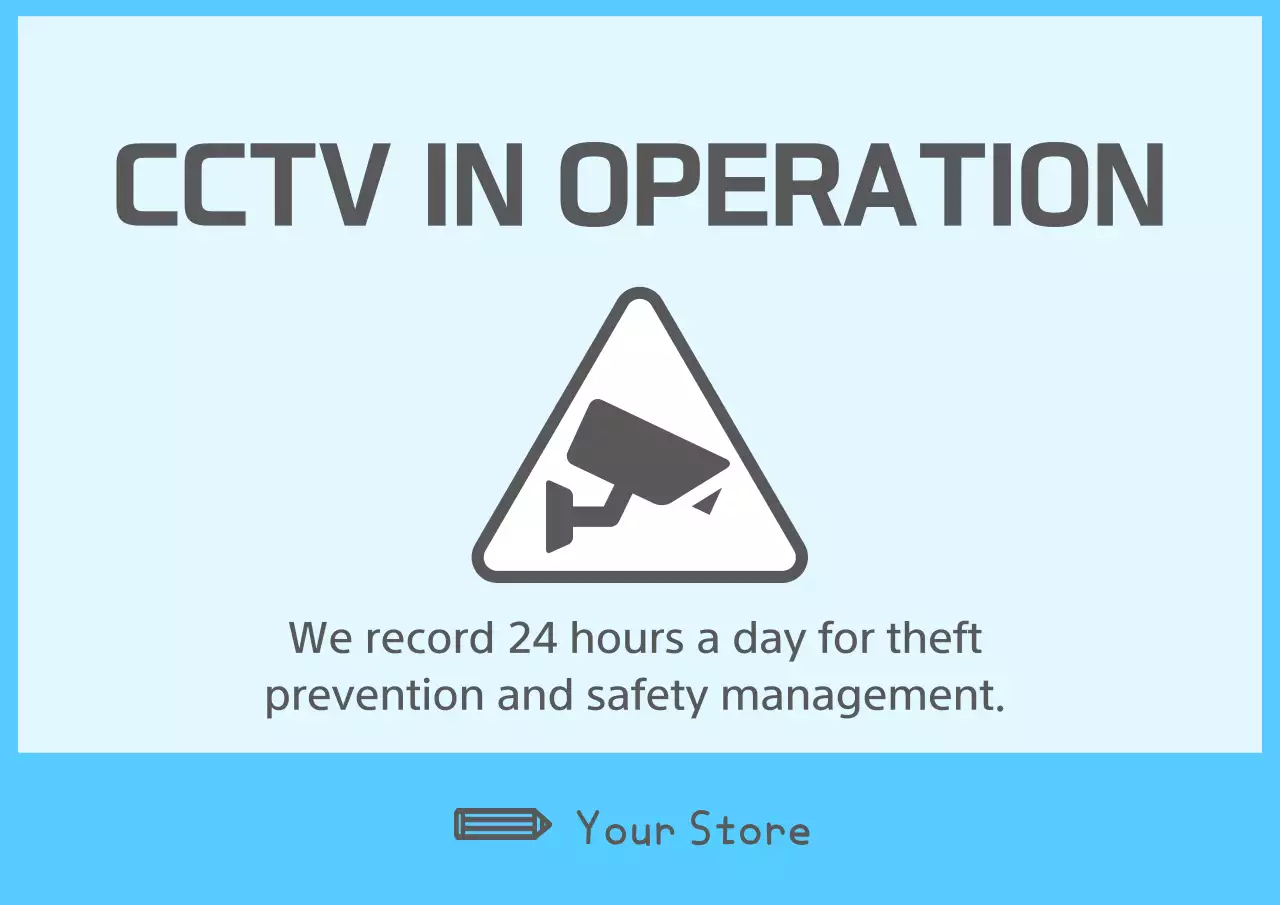 Blue Minimal Security Notice Poster