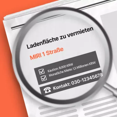 Eine einfache Immobilienanzeige in Orange und Grau