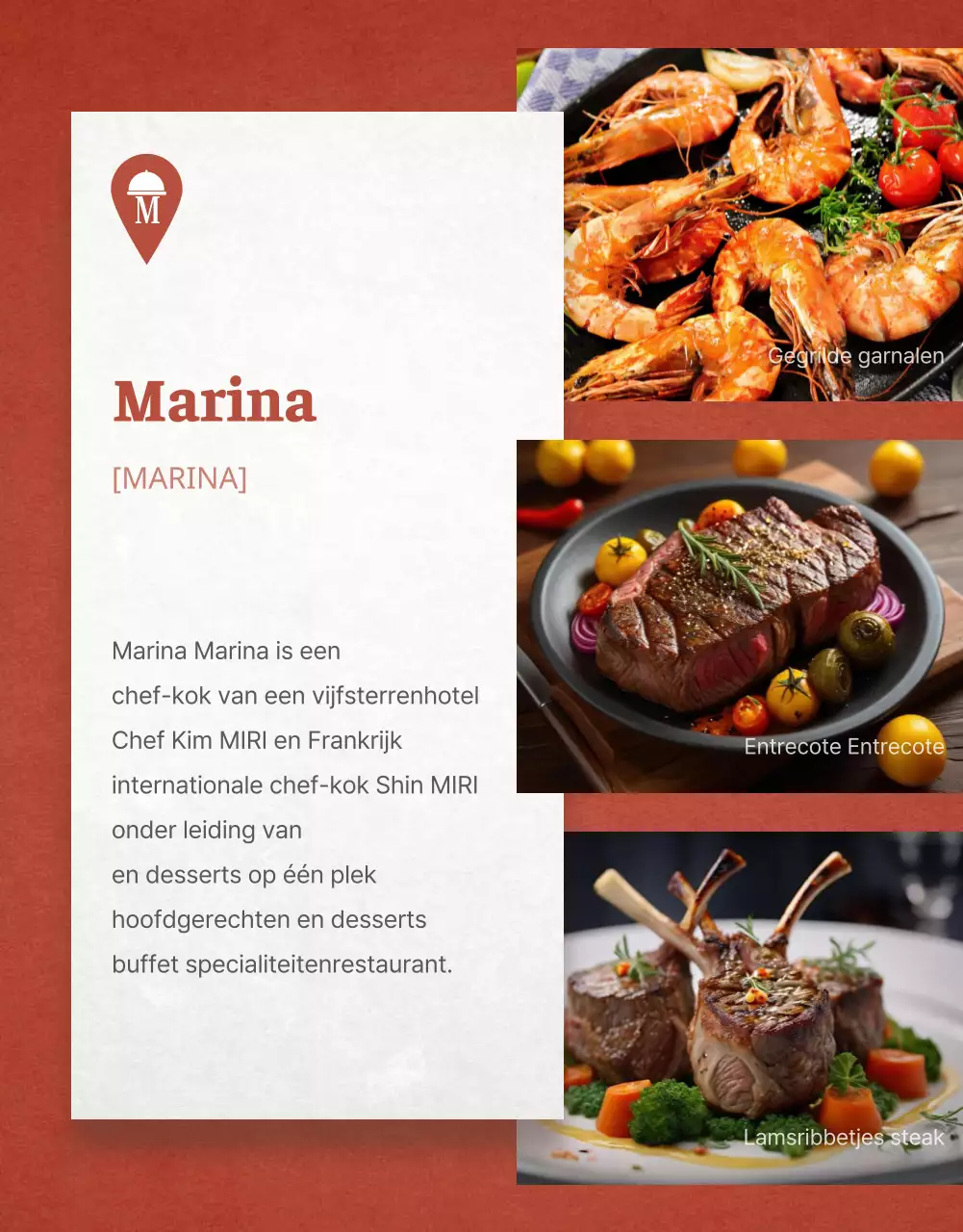 Klassieke hotelbuffetten in rode en ivoorkleurige post