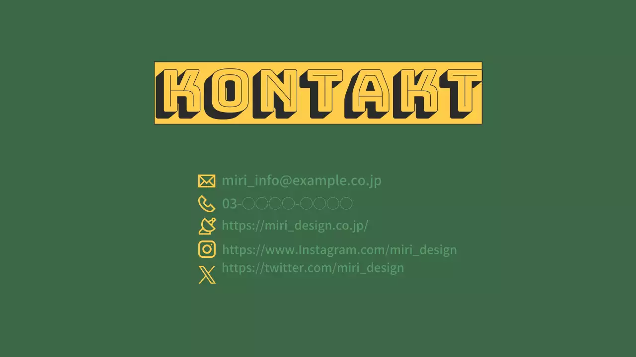 Grünes und gelbes Portfolio für moderne Designer