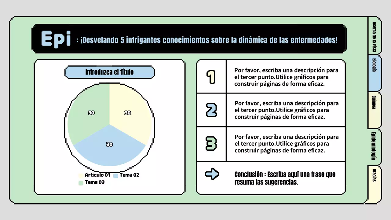Bonito plan de clase de ciencias para primaria en azul claro y verde claro