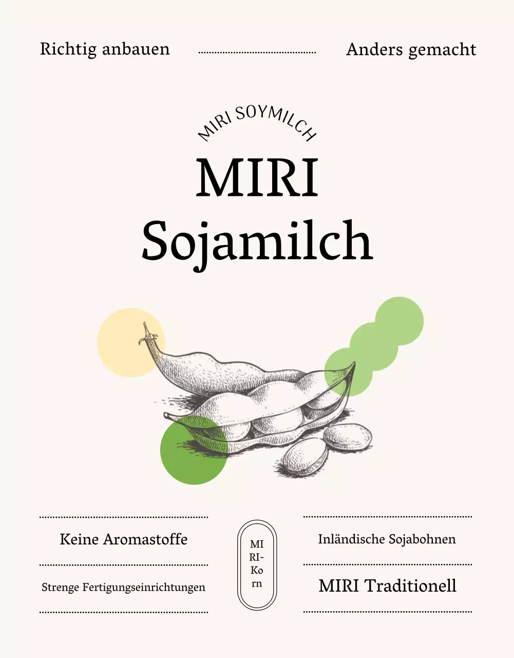Über das beige, minimalistische Sojamilchprodukt
